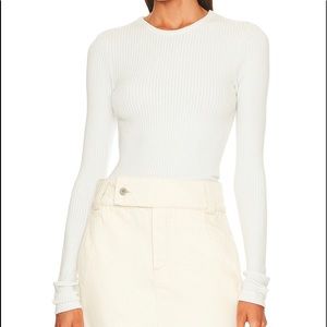 Alma Shrunken Rib Knit Long Sleeve Tee